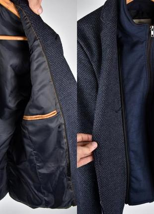 Montego мужской пиджак с подкладкой под шею темно синий мягкий размер 48   s m9 фото