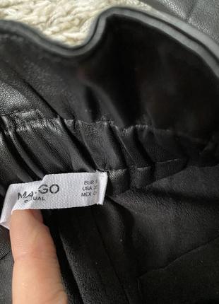 Мега комфортные кожаные штаны с высокой посадкой,mango,p. xs-m9 фото
