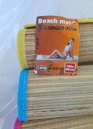 Коврик для пляжа соломенный
пляжный коврик strandmatte
 размер 180х60см4 фото