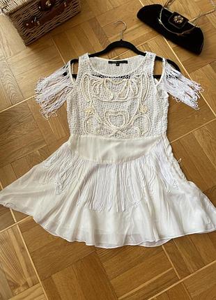 Marc jacobs винтажная шелковая блуза с бахромой оригинал в стиле гетсби в стиле 20-х годов