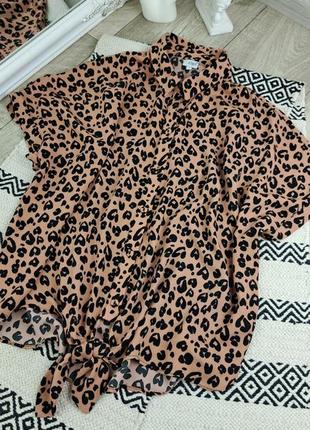 Брендовая очень стильная рубашка блуза в хитовый леопардовый принт river island🐆2 фото