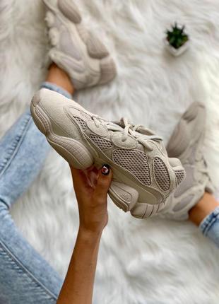 Кроссовки adidas yeezy boost 500 blush бежевый цвет замша (36-40)💜5 фото