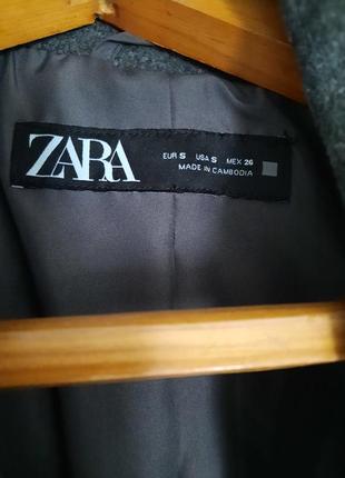 Двубортне сіре пальто zara s нове6 фото