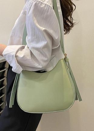 Женская сумка слинг на плечо, бананка мини сумочка для девушки8 фото