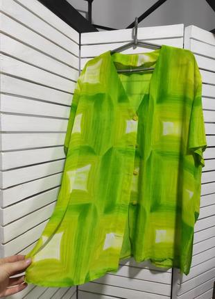 Блуза зеленая яркая 54 56 3xl 4xl женская