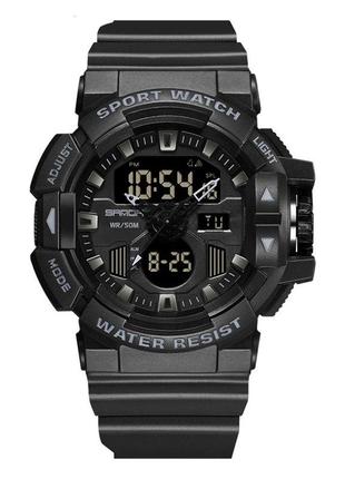 Мужские водонепроницаемые спортивные часы sanda 3129 all black