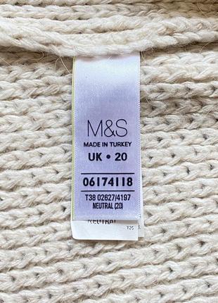 В'язаний светр із широким горлом marks&spencer молочного кольору великий розмір оверсайз7 фото