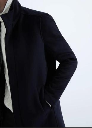 Мужское пальто zara с высоким воротником4 фото