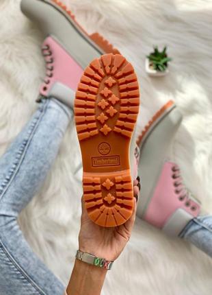 Черевики timberland grey pink термо сірий колір (36-40)💜8 фото