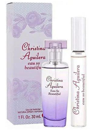 Christina aguilera eau so beautiful - набор (edp/30ml + edp/roll-on/10ml)