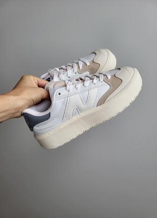 Женские кроссовки new balance ct302 white blue белые с голубым, натуральная кожа