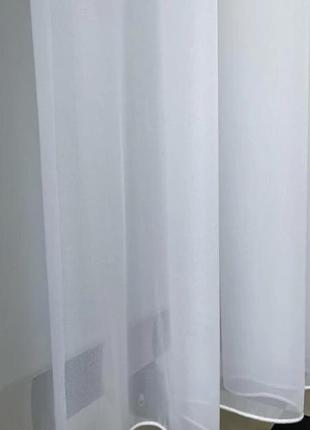 Тюль вуаль однотонний білий з обважнювачем для спальні, кімнати, вітальні7 фото