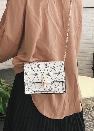 Модная женская мини сумочка клатч на цепочке3 фото