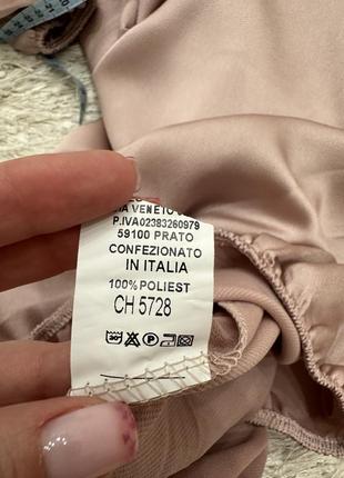 Женская блузка пудровая итальянская атласная новая с биркой3 фото