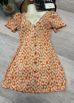 Мини-платье asos design petite с плиссированными рукавами и пуговицами2 фото