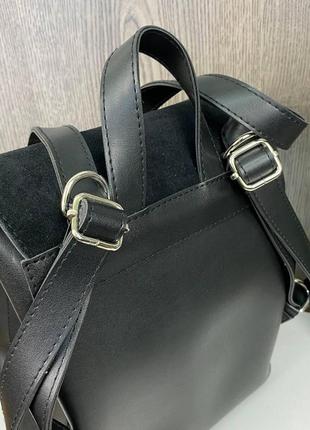 Женский рюкзак сумка трансформер замшевый+ экокожа люкс качество, сумка-рюкзак натуральная замша9 фото