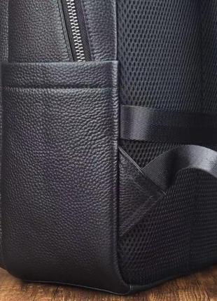 Великий чоловічий міський рюкзак із натуральної шкіри, шкіряний портфель чорний для чоловіків6 фото