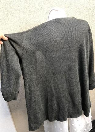 Кардиган,трикотаж жакет,пиджак удлиненный по спинке,серый металлик,massimo dutti9 фото