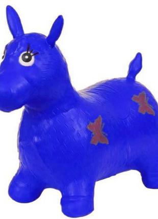 Стрибун дитячий, гумовий "лошадь" (синій)1 фото