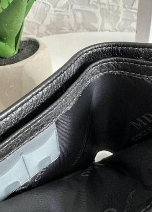 Мужской кожаный кошелек портмоне на кнопке md черный бумажник8 фото