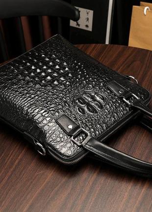 Женская кожаная сумка портфель для документов, планшета, сумочка рептилия6 фото