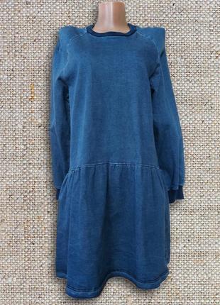 Супер модное стрейчевое джинсовое платье, zara woman.  размер m.2 фото