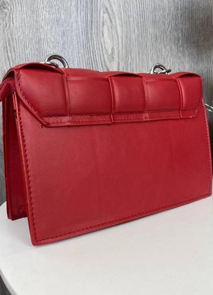 Жіноча міні сумочка клатч з ланцюжком, маленька якісна сумка плетена2 фото