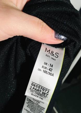 Черная удлиненная майка люрекс marks & spencer2 фото