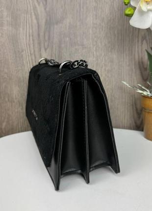 Замшевая женская мини сумочка клатч стиль луи витон черная, сумка для девушек замша7 фото