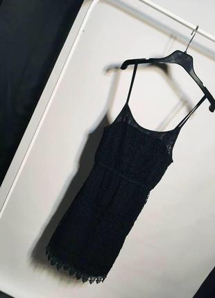 Чёрное платье с кружевом h&m