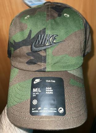 Бейсболка nike camouflage club cup, оригинал, размер м/l