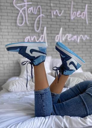 Jordan 1 retro high patent blue кросівки жіночі найк