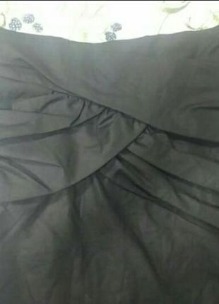 Черная юбка с драпировкой2 фото
