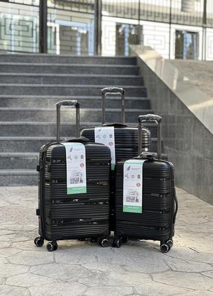 Полипропилен horoso большой чемодан дорожный l на колесах 4 колеса 110 литров