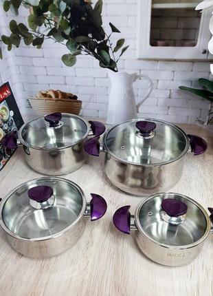 Набір посуду oms yummy 1036-purple 8 предметів