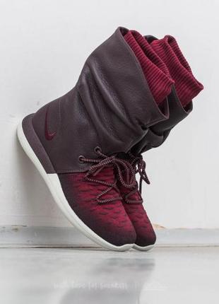 Ботинки кроссовки nike roshe two hi flyknit deep burgundy1 фото