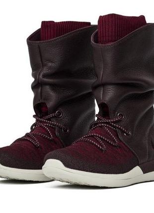 Ботинки кроссовки nike roshe two hi flyknit deep burgundy3 фото