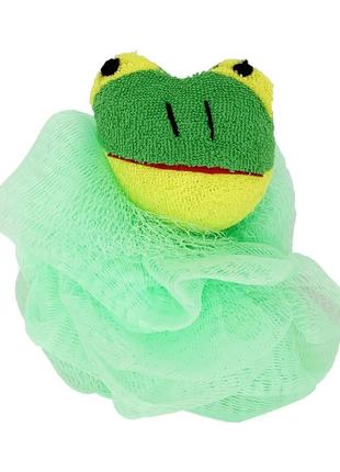 Мочалка для купання малюків жабка mgz-0912(green) нейлон1 фото