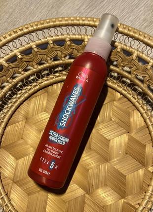 Спрей гель для волос wella sshockwaves для фиксации 20 часов лак