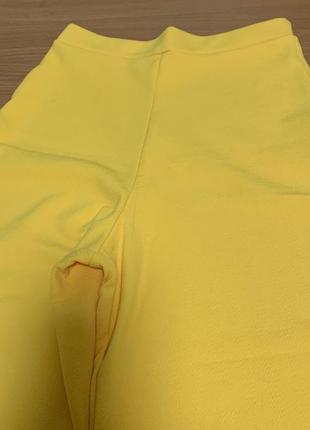 Кюлоты бриджи удлиненные яркие желтые текстурные, 891, 10/6/38/36 (3791)6 фото