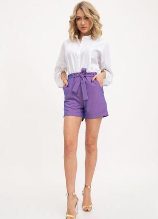 Женские шорты, с карманами и поясом, фиолетового цвета, 115r329n2 фото