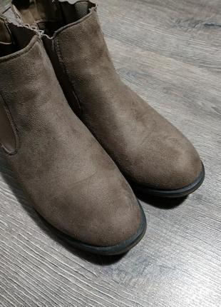 Ботинки челси под замшу, текстильные коричневые 37 размера claudia ghizzani2 фото