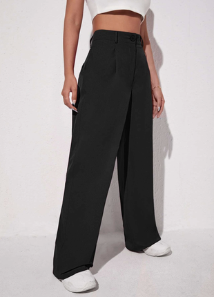 Штаны брюки shein ezwear solid wide leg pants - s-m5 фото