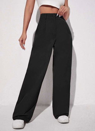 Штаны брюки shein ezwear solid wide leg pants - s-m4 фото