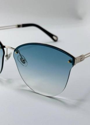 Солнцезащитные очки женские безоправные с градиентными линзами и металлическими дужками цвет морской волны2 фото