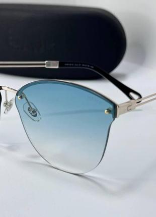 Солнцезащитные очки женские безоправные с градиентными линзами и металлическими дужками цвет морской волны1 фото