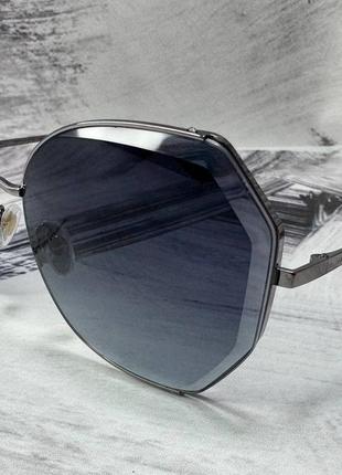 Сонцезахисні окуляри жіночі геометрія з лінзами градієнт у металевій оправі з тонкими дужками5 фото