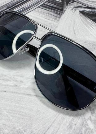 Солнцезащитные очки унисекс авиаторы черные дужки и оправа ацетат6 фото