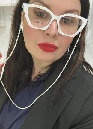 Оправа для встановлення лінз геометрична жіноча біла масивна