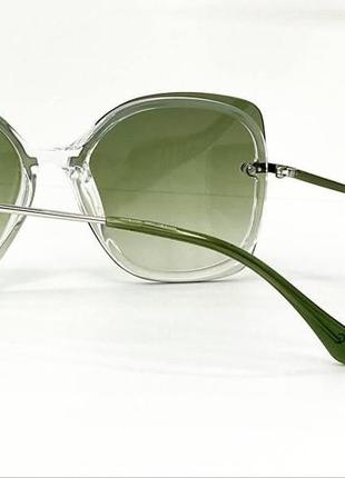 Солнцезащитные очки женские квадратные с прозрачной оправой и легкой градиентной тонировкой тонкие дужки6 фото